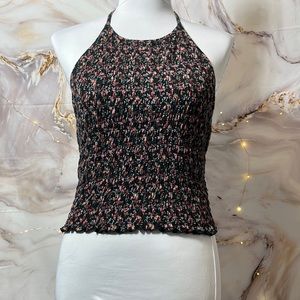 American Eagle Outfitters  Tie Back Halter Top Floral Size M